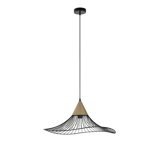 Lámpara colgante Lizzie, negro/latón, Ø 60 cm - COREP SAS