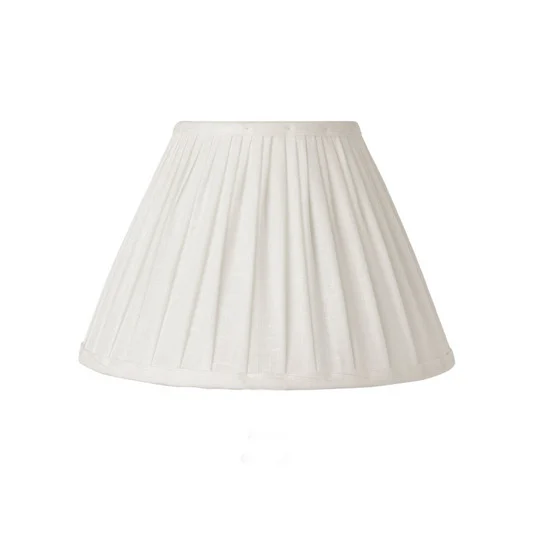 Pantalla de lámpara Ella, blanca, Ø 26 cm, lino - Watt & Veke