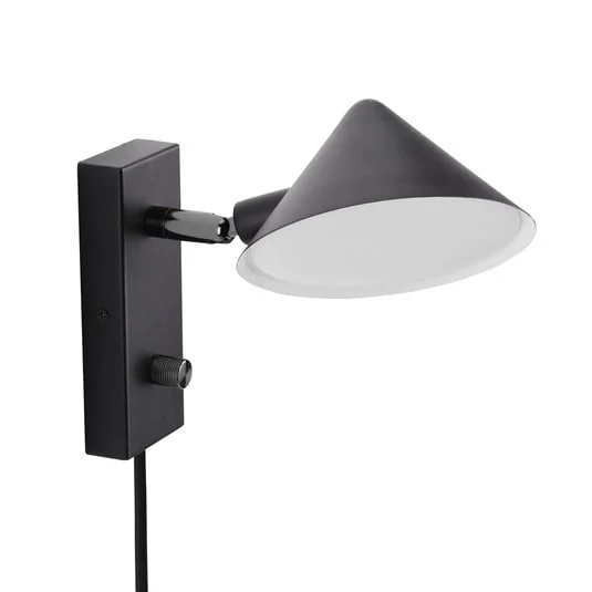 Aplique de pared Kuro, negra, 16 cm, G9, enchufe - Watt & Veke