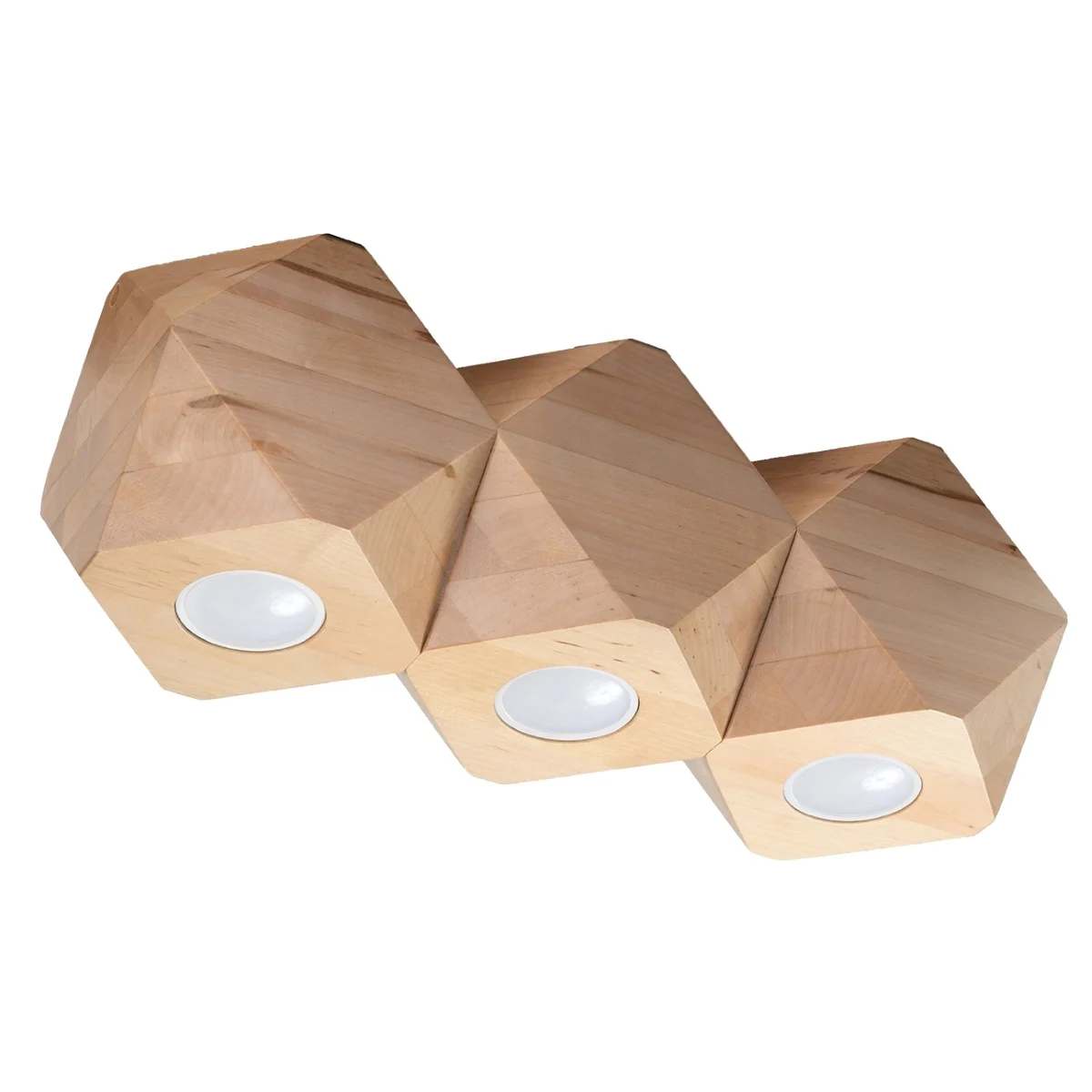 Lámpara de techo Woody 3 de madera natural