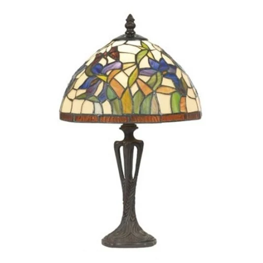 Discreta lámpara de mesa ELANDA, estilo Tiffany 41 cm
