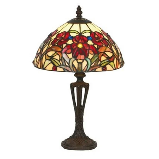 Lámpara de mesa ELINE clásica estilo Tiffany 40 cm