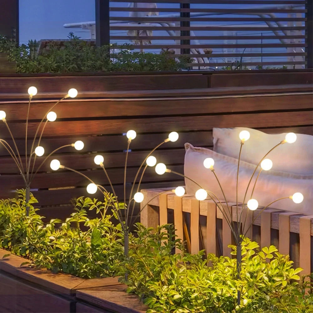 Luces Solares de Luciérnaga IP65 con 8 LED para Jardín