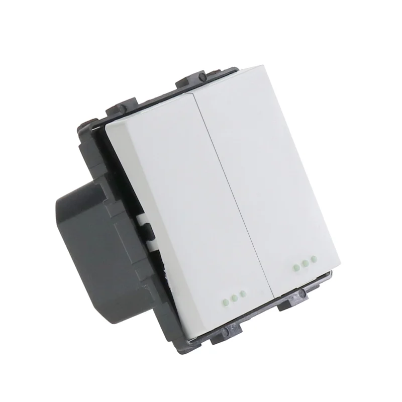 Interruptor Empotrable Doble Blanco Serie Modern