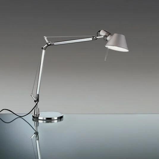 Artemide Tolomeo mini de mesa aluminio, pie, 3000K