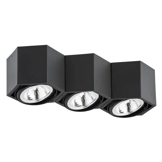 Plafón Elvas orientable 3 luces negro