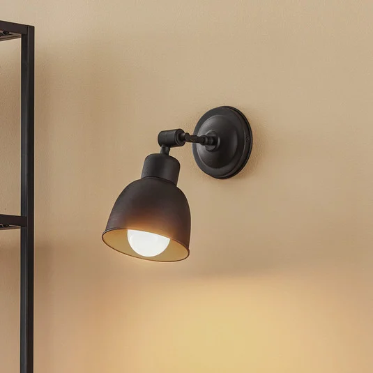 Aplique de pared Emoti, 1 luz, negra