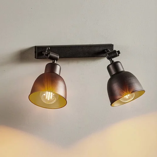 Aplique de pared Emoti, 2 luces, negro