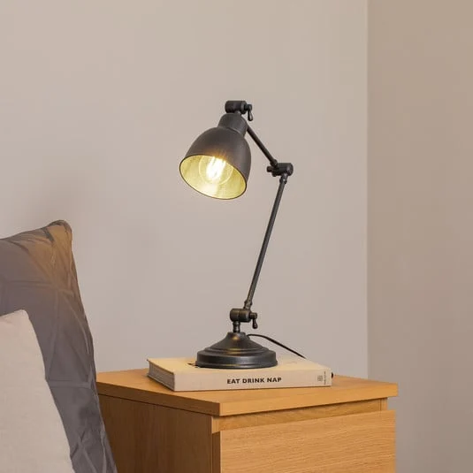 Lámpara de mesa Emoti, antracita, 45 cm de altura, regulable