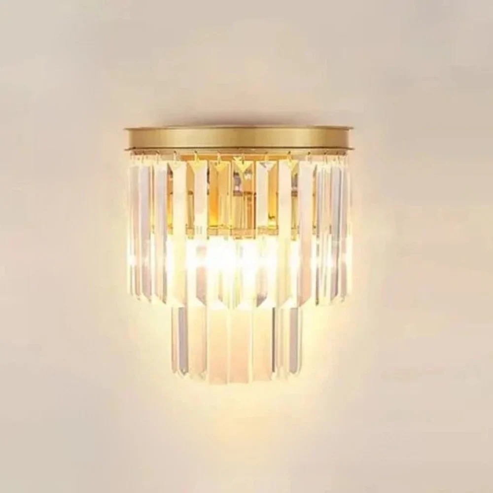 Zirene - Aplique de Pared de Cristal Elegante para Iluminación Sofisticada - Luz Cálida Ideal para Dormitorios y Salas de Estar
