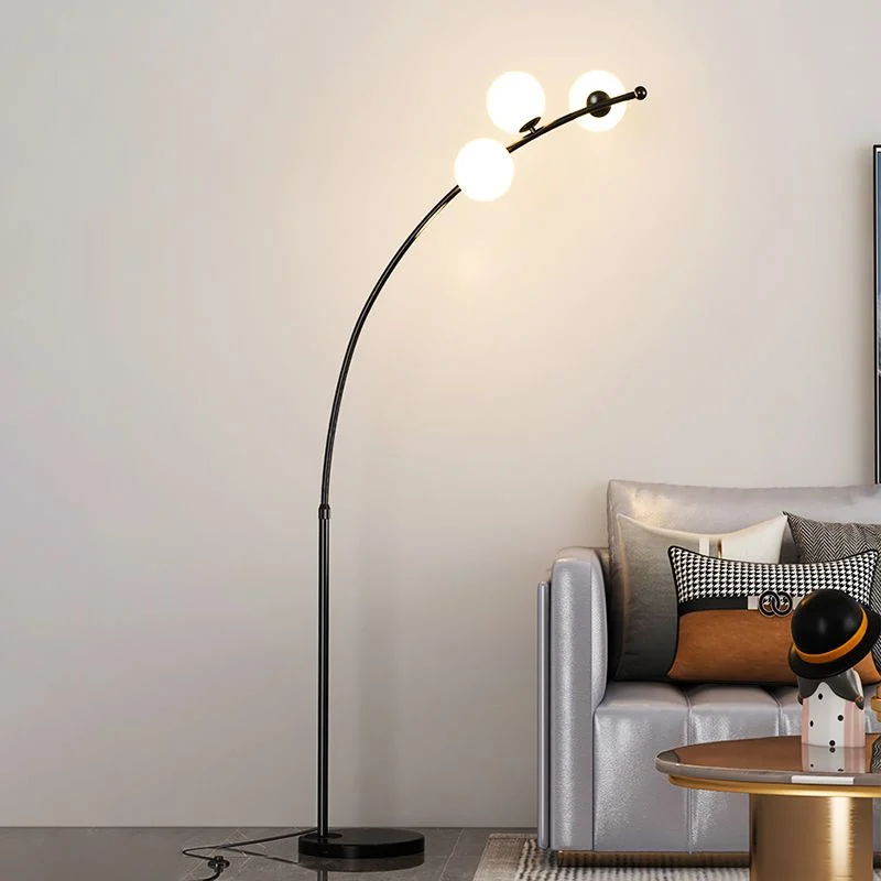 Mira Lámpara de Pie Moderna Arco Multi Cabeza Burbuja Negro/Oro