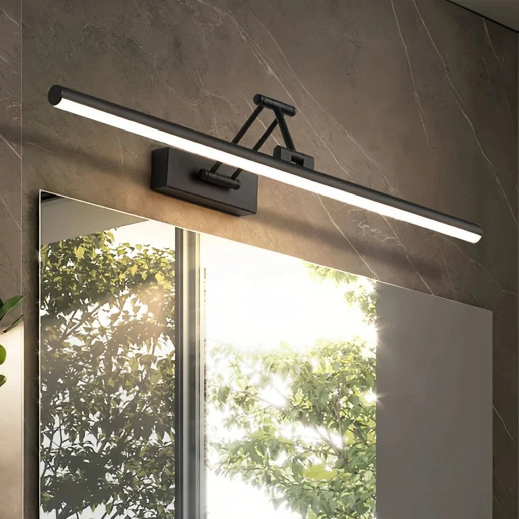 Aplique para espejo de baño lineal LED articulado moderno
