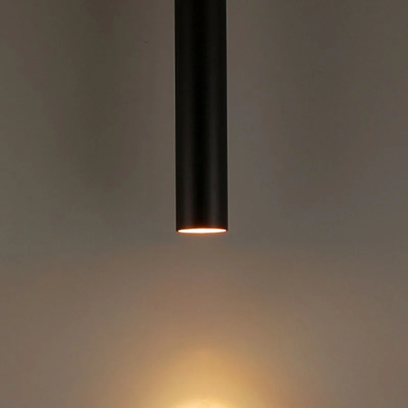 Arisha Lámpara Colgante Moderna Cilíndrica Metal Negro Salón
