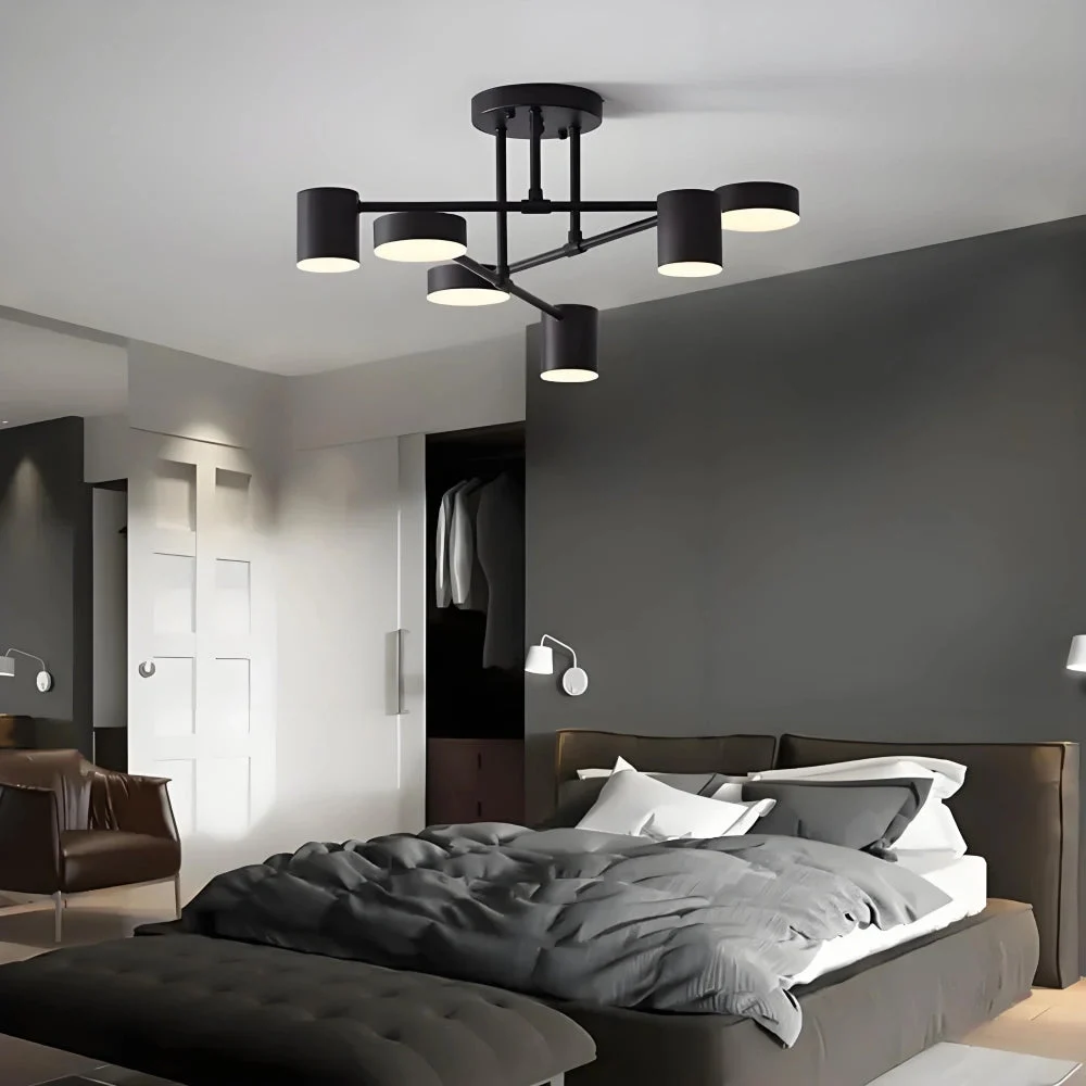 Lámpara de techo moderna articulada de 6 luces para dormitorio
