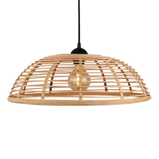 Lámpara colgante Crosstown, bambú claro, Ø 56 cm