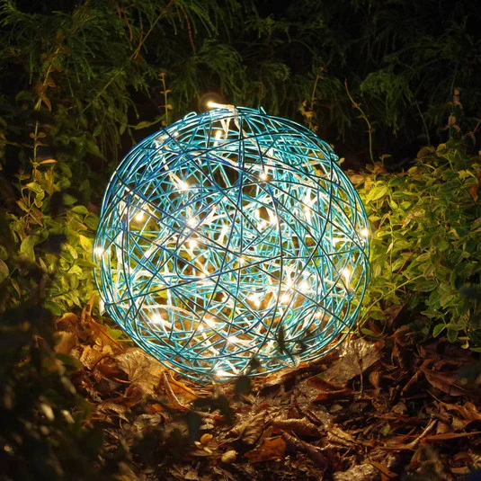 Bola LED de diseño 3D Galax Fun, Ø 30 cm, azul