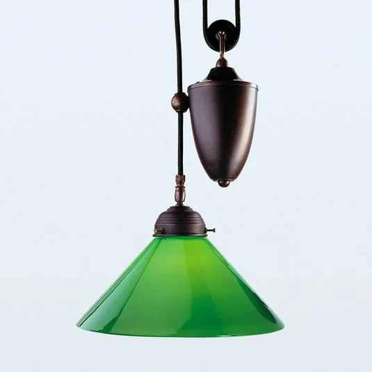 Lámpara colgante Jonas look antiguo pantalla verde