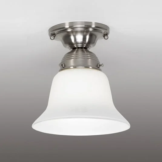 Lámpara de techo Alena, níquel, pantalla cristal
