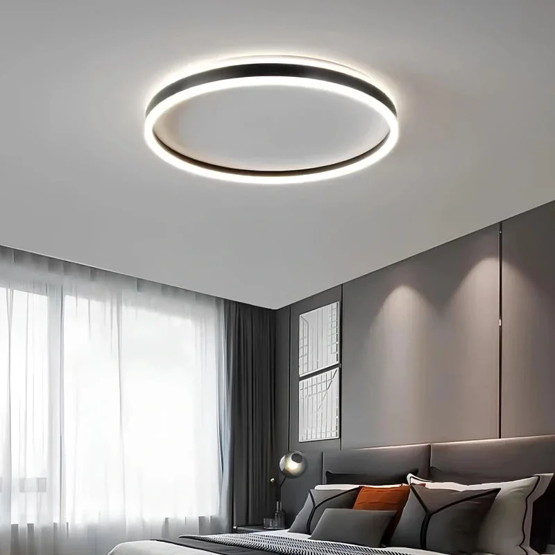Lampara circular de techo LED regulable moderna para dormitorio