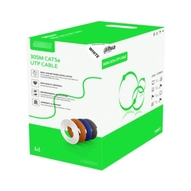 Cable de Red Dahua CAT5 UTP 305M en Caja de Extracción