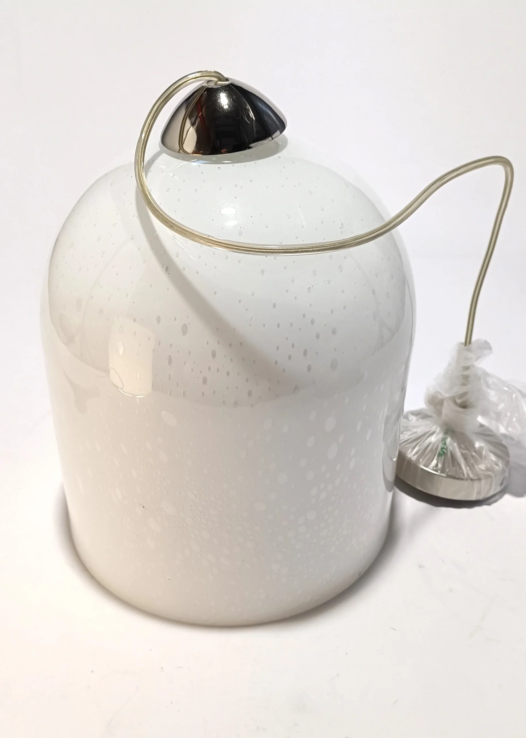 Lámpara de techo de cristal blanco con efecto burbuja