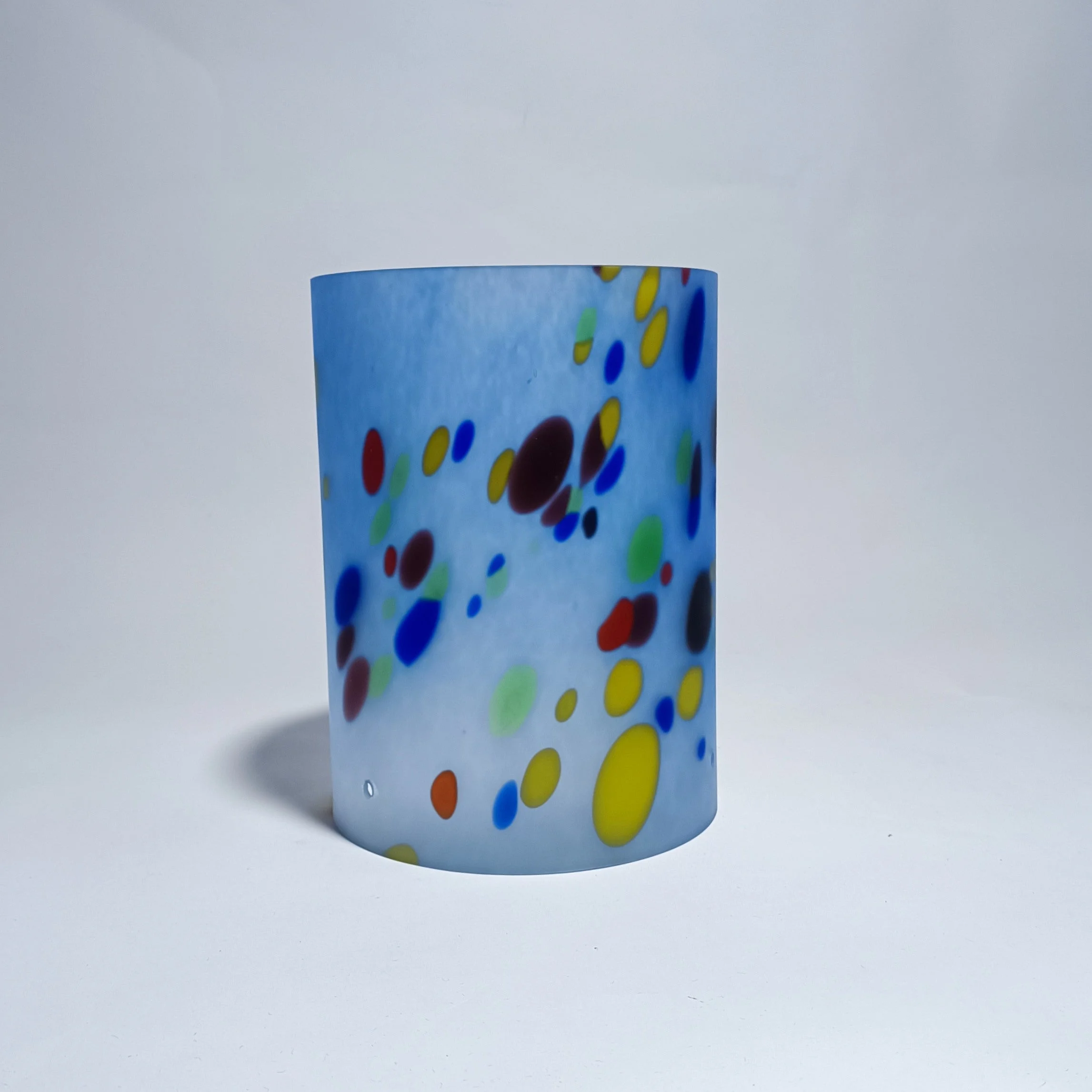 Vidrio para Lámpara de Techo Azul con Granos de Color