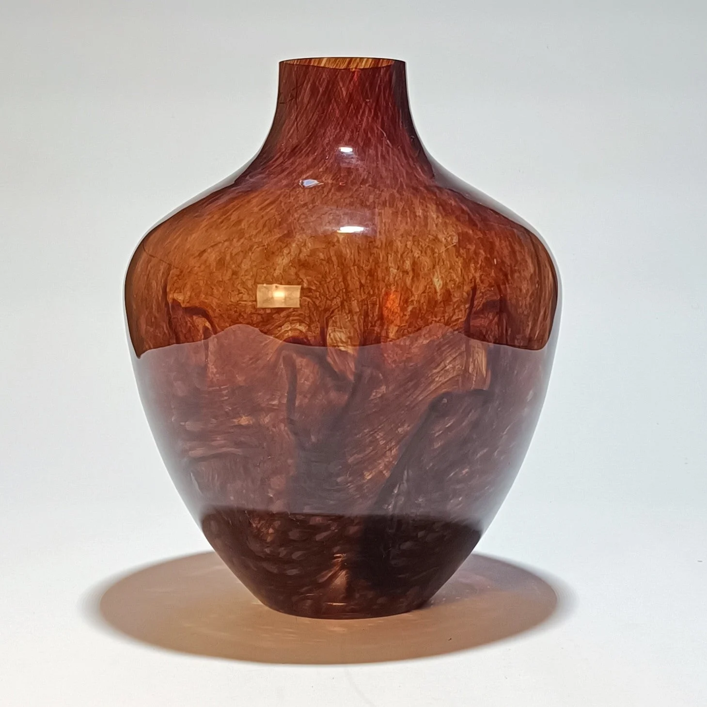 Jarrón Ámbar Floresta – Cristal Soplado Artesanal