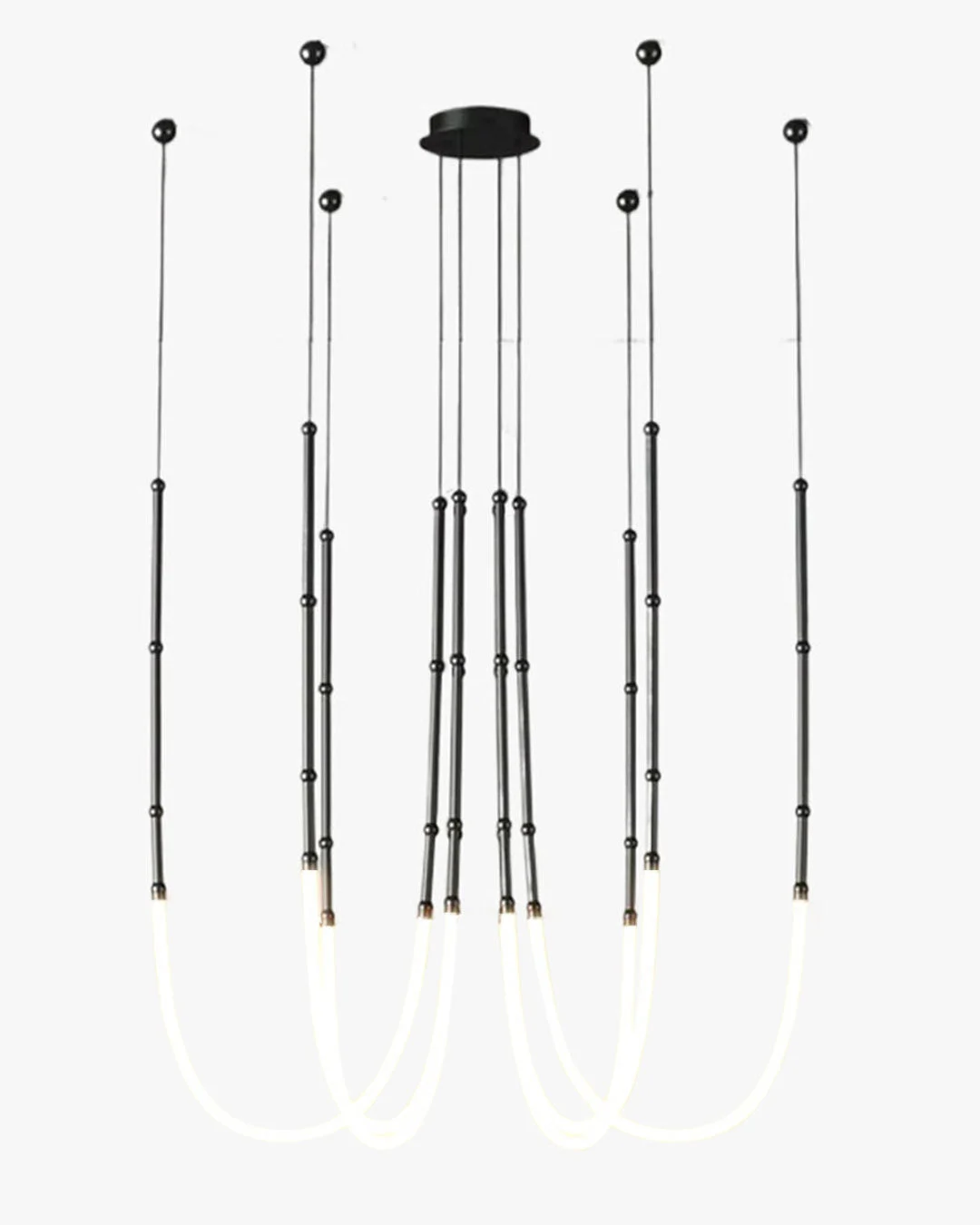 Lámpara de araña LED WOMO de cuerda de bambú-WM2752