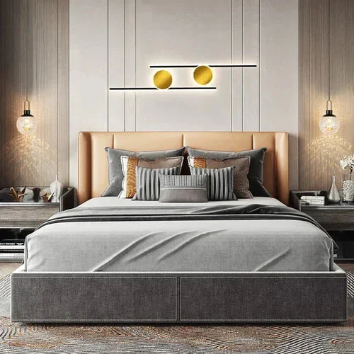 Aplique dorado pared creativa LED para dormitorio