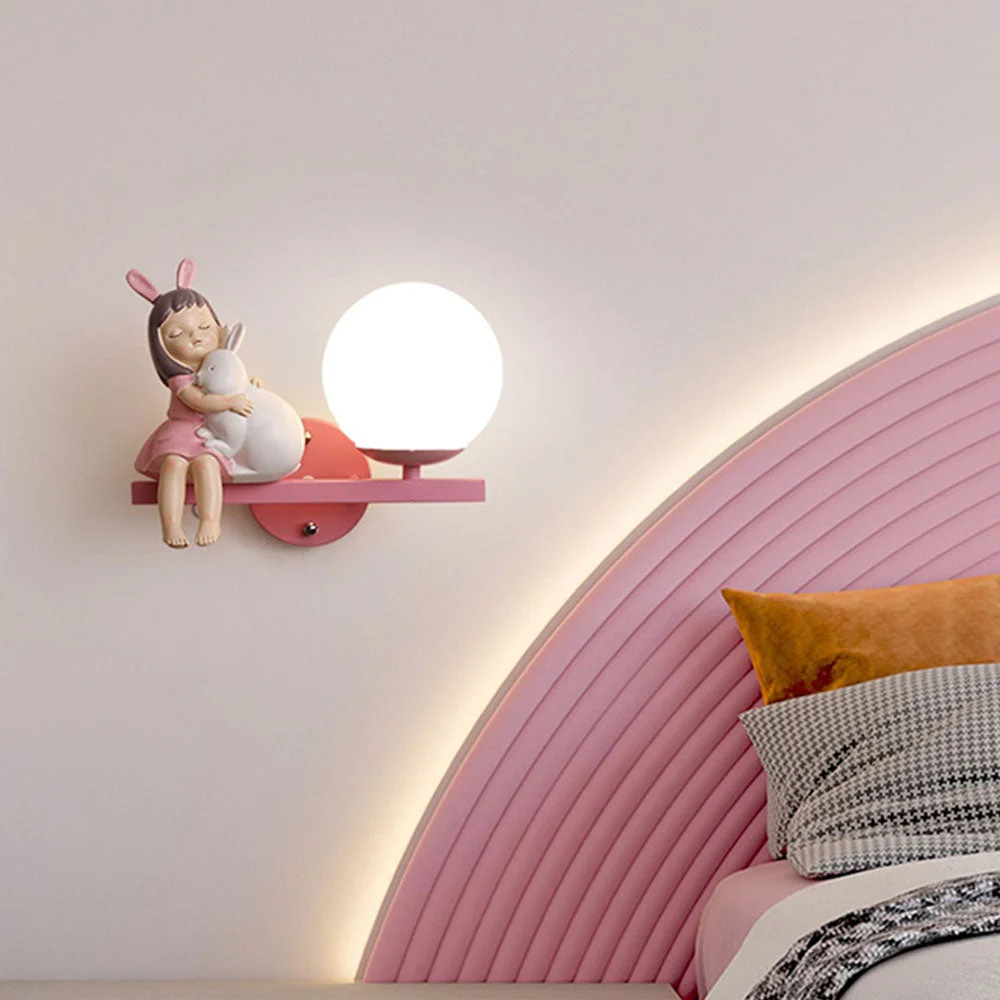Arisha Aplique Moderno Metal/Vidrio Blanco Rosa