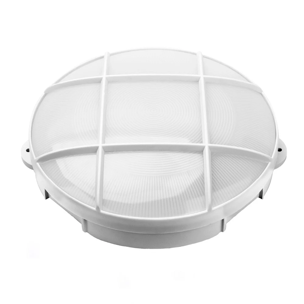 Plafón de Exterior LED Redondo Blanco con Rejilla IP65