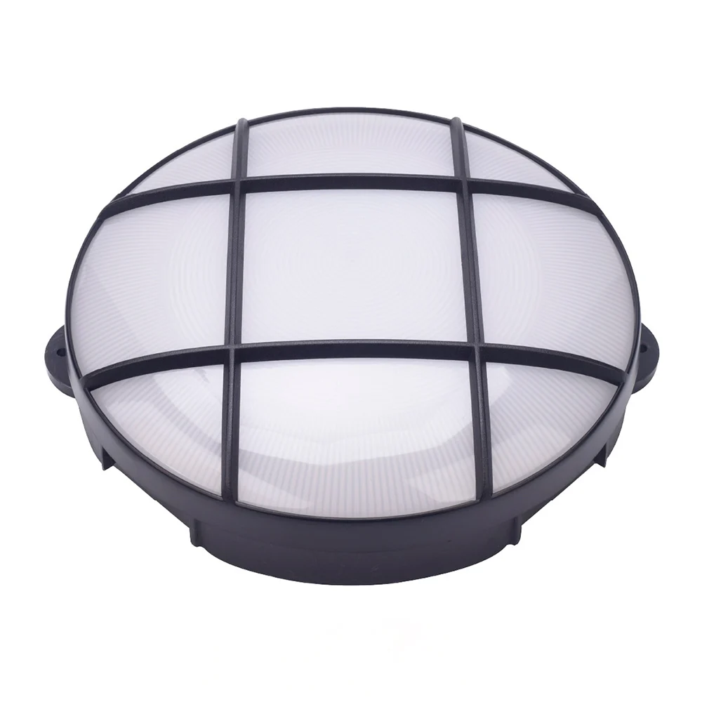 Plafón de Exterior LED Redondo Negro con Rejilla IP65