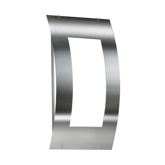 Aplique de exterior cuadrado, acero inoxidable, 35 cm de altura, E27, IP44