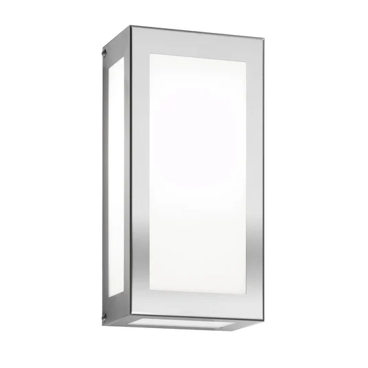 Aplique LED para exterior Kina, acero inoxidable, cristal, 2700K
