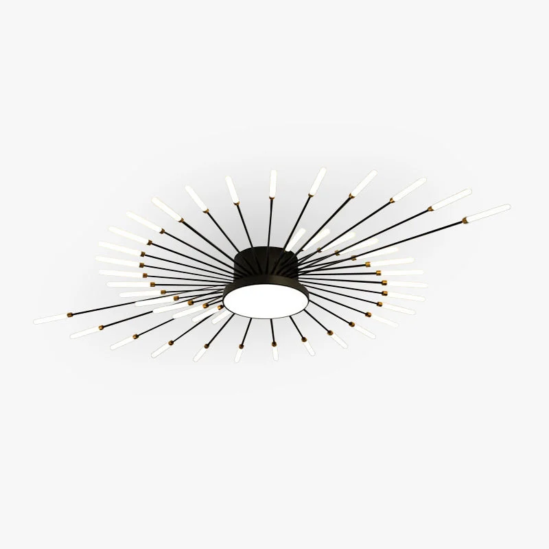 Arisha Moderna Lineal Metal/Acrílico Lámpara de Techo Negra/Dorada