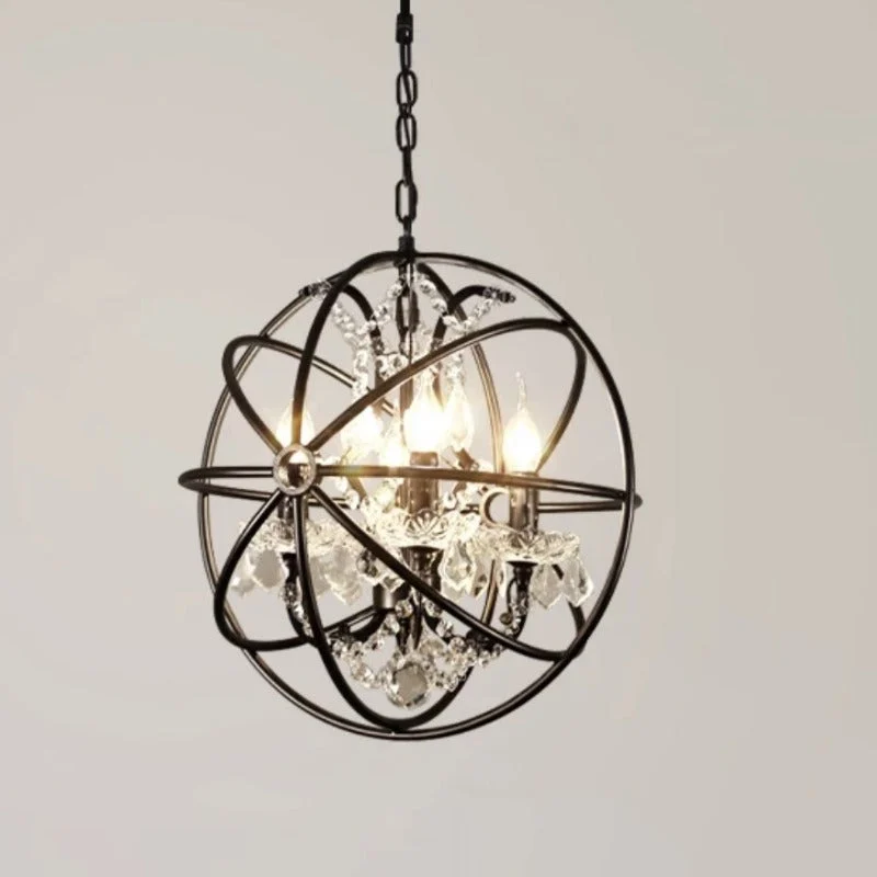 Kristy Lámpara Colgante Rústica Vintage Vela Metal Negro/Oxido Dormitorio