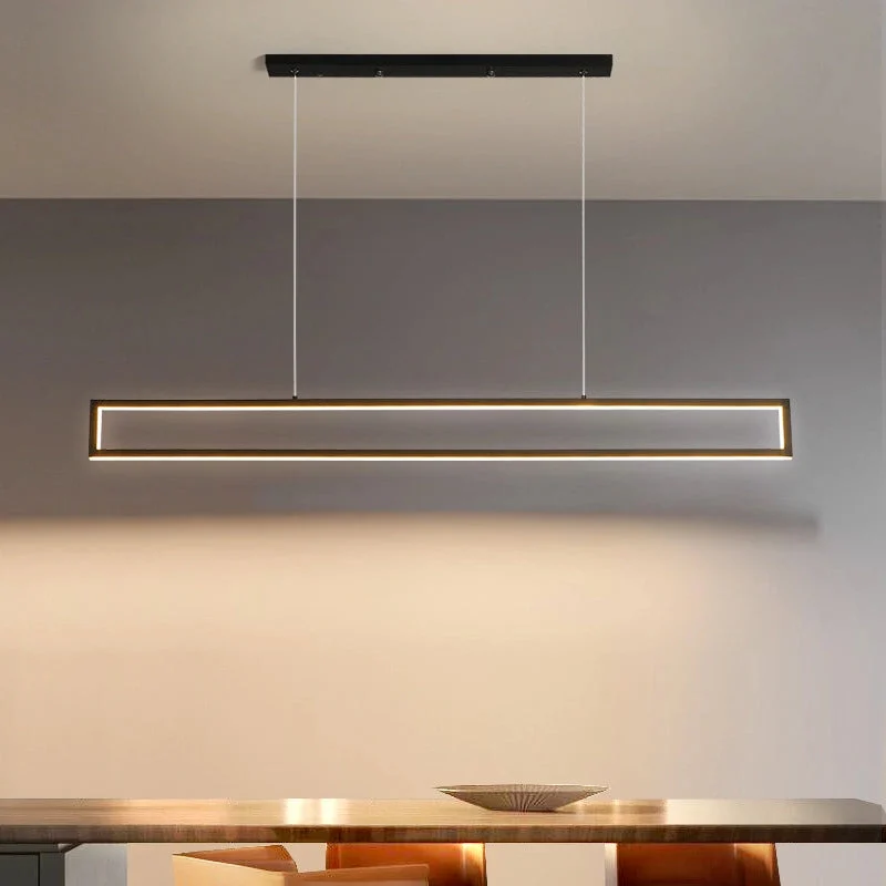 Lámpara colgante rectangular minimalista regulable para cocina