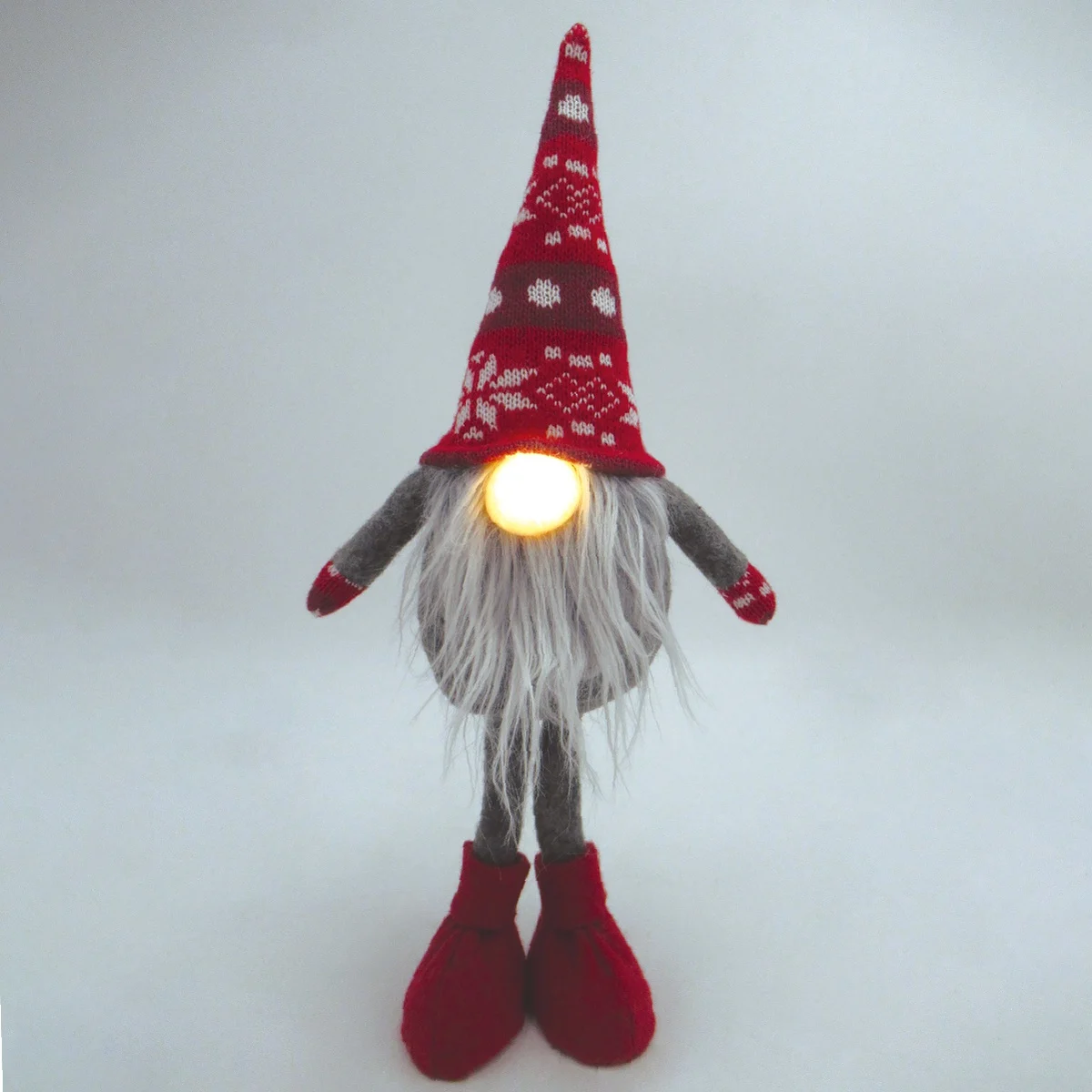 Gnomo de Navidad LED de Pie 400mm Rojo y Gris 2xCR2032