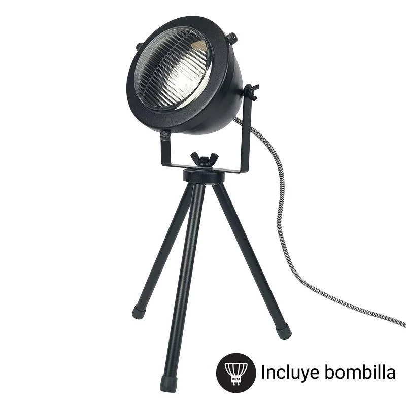 Lámpara de mesa vintage metal "MOTT" Bombilla incluida