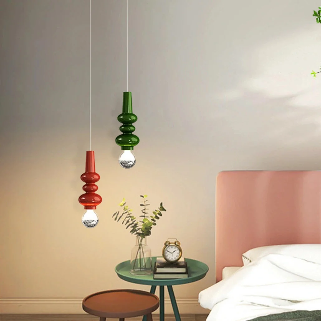 Lámpara colgante moderna LED de diseño Morandi para mesita de noche