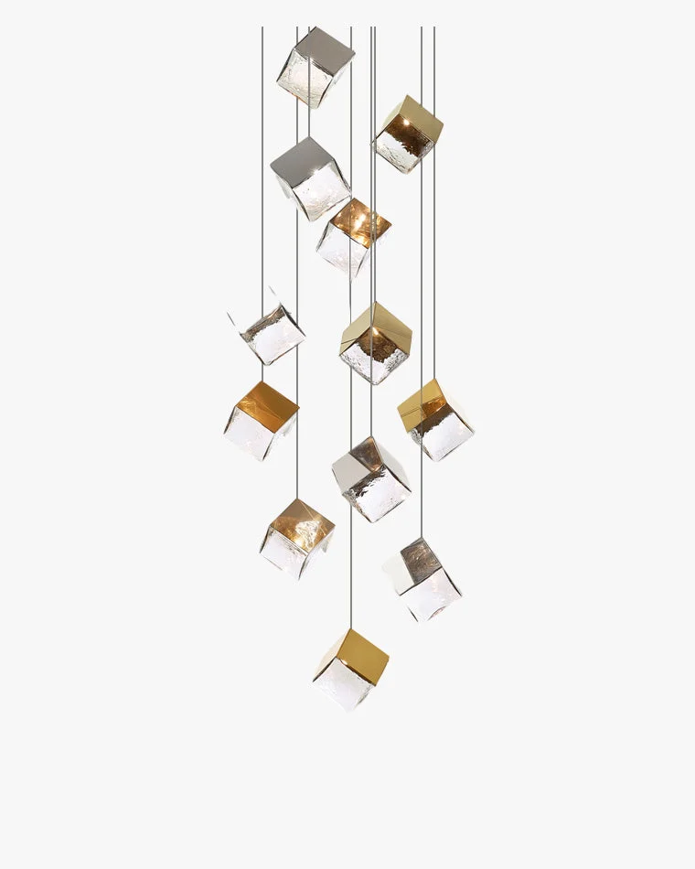 WOMO Lámparas Colgantes de Vidrio con Textura Cubo de Hielo-WM2150
