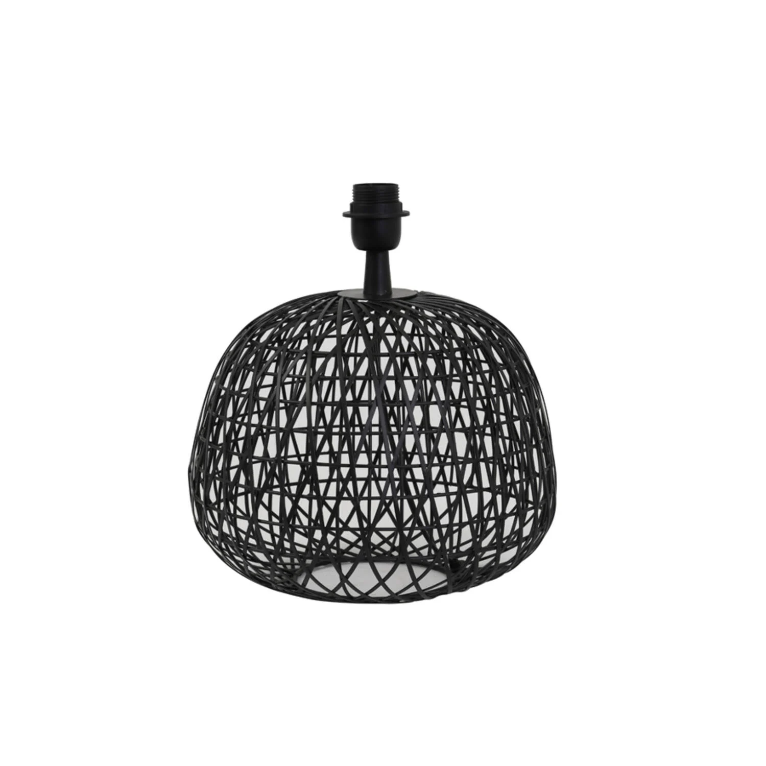 Lámpara de mesa negra Light & Living Alwina con pantalla de alambre en forma de cúpula