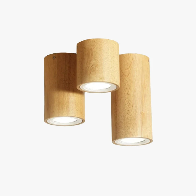 Muto Minimalista Cilíndrica Acrílico LED Lámpara de Techo Madera