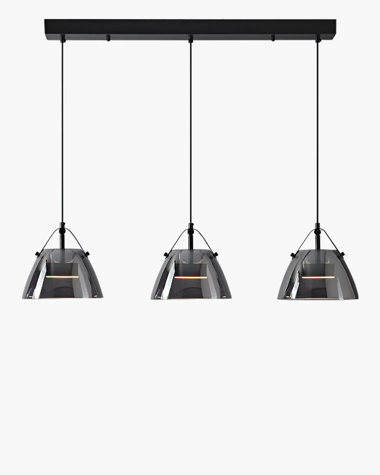 Lámpara colgante WOMO de 3 luces con cristal ahumado - WM2238