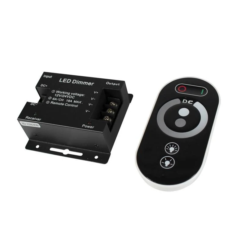 Regulador / dimmer con mando táctil RF para tira monocolor 12/24V 18A