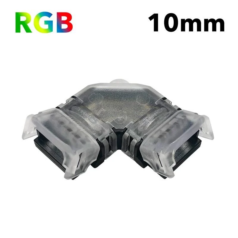 Conector esquina en "L" tira LED SMD RGB 12V / 24V- 4 pines - Tira 10mm