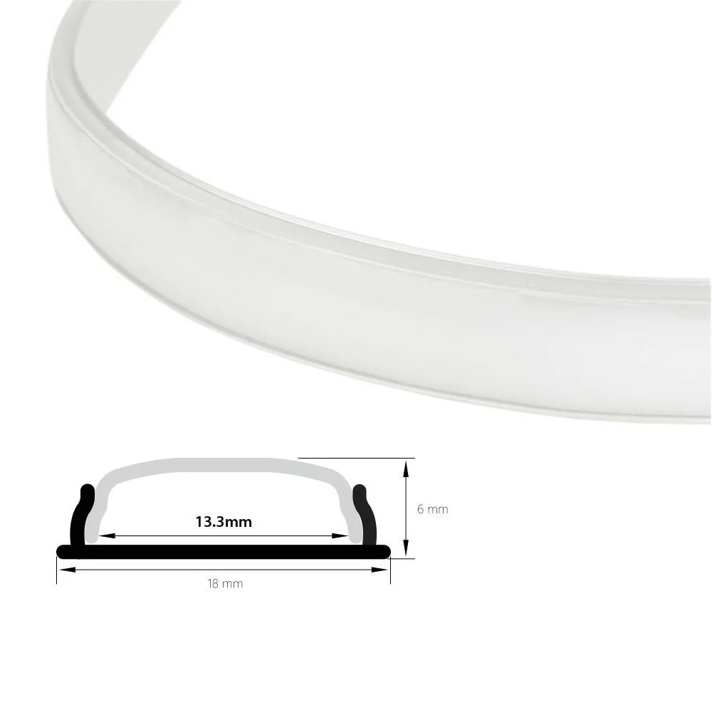 Difusor opal 18mm para perfil flexible moldeable 18x6mm (2m)