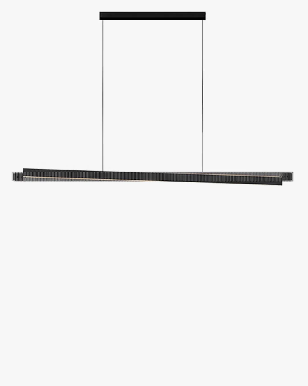 Lámpara colgante lineal WOMO de cristal estriado negro - WM2310