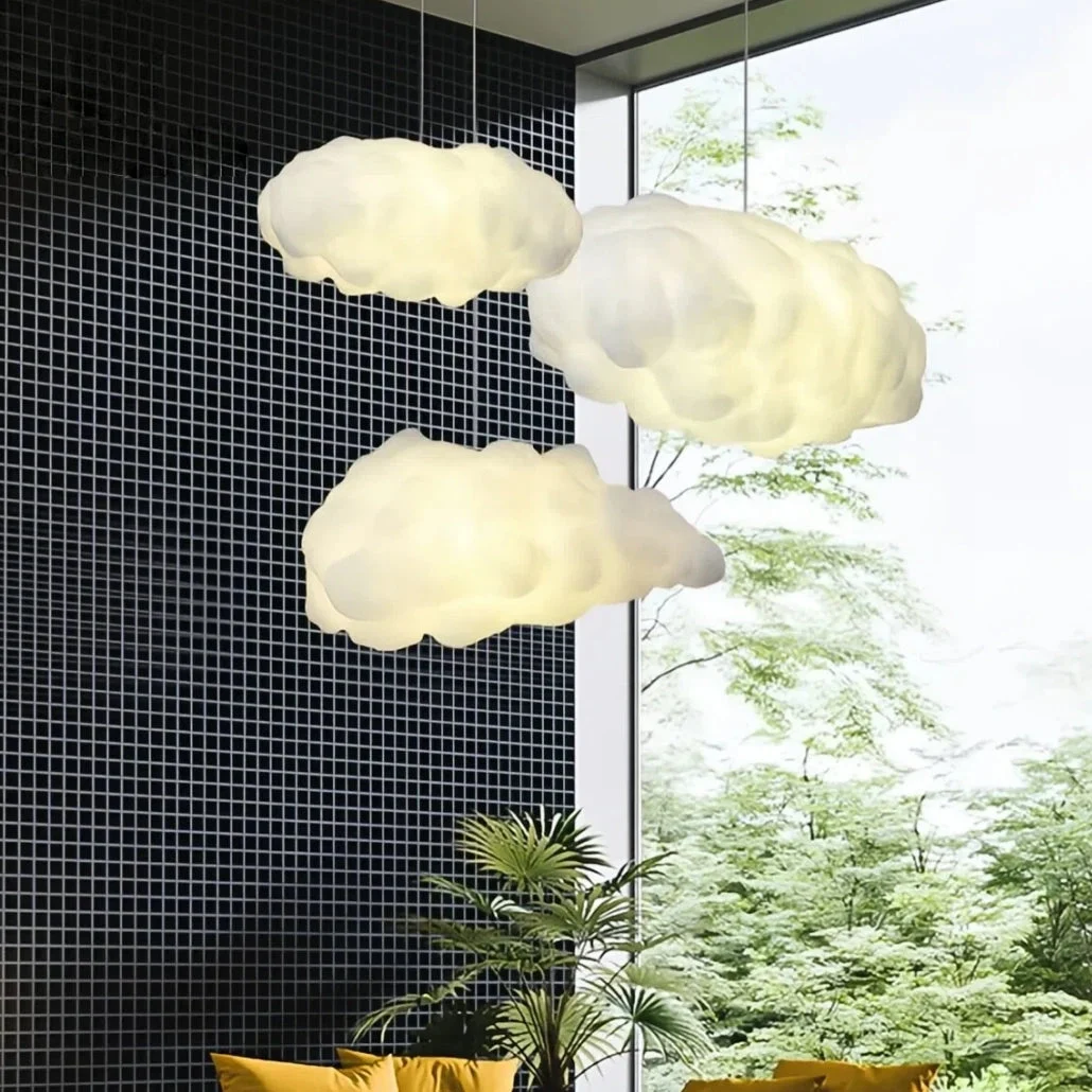 Lámpara Colgante en Forma de Nube LED Blanca para Dormitorio Infantil