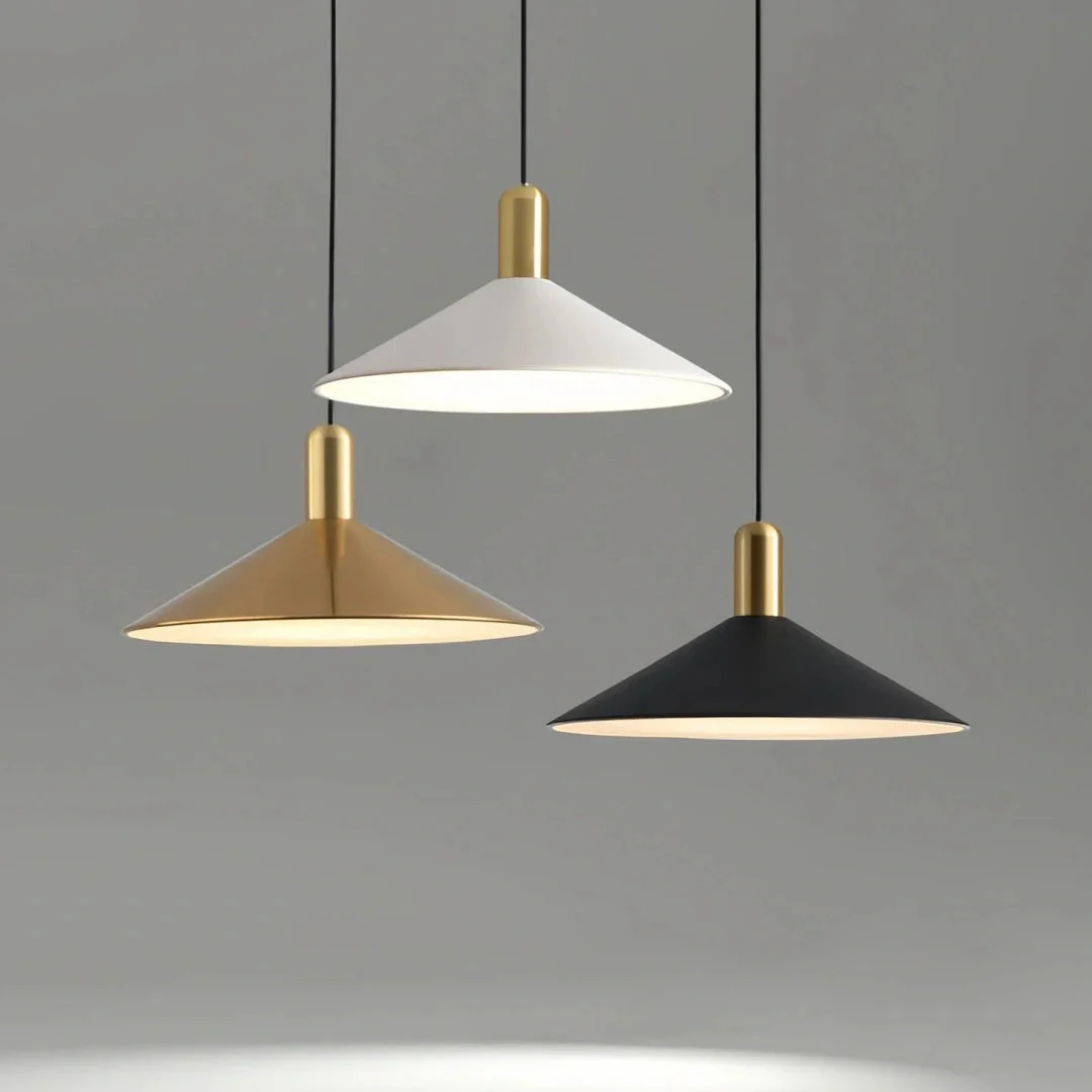 Lámpara colgante cónica LED regulable minimalista para comedor